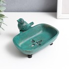 Фигурка - мыльница чугун «Воробушек», патина, 7.2×12.8×10 см - Фото 1