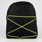 Рюкзак текстильный со шнуровкой, цвет чёрный - Фото 6