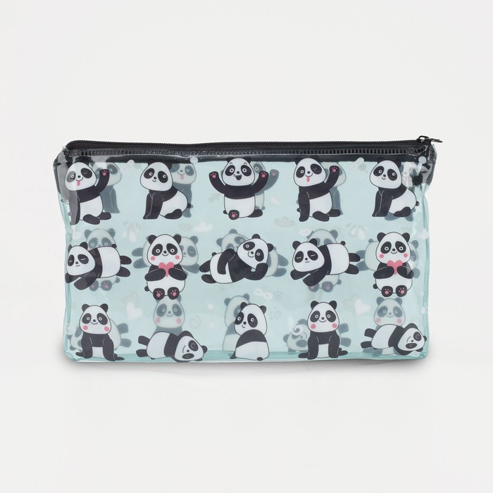 Косметичка на молнии, цвет голубой/чёрный 28726