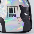 Рюкзак искусственная кожа, HI PEOPLE, кот, голография, 27 х 23 х 10 см - Фото 3