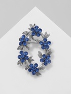 Брошь «Цветочный венок» васильки, голубая в серебре - Фото 7