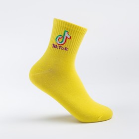 Носки детские TikTok, цвет жёлтый, размер 22 (10-12 лет)