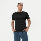 Футболка мужская MINAKU SLIM FIT: цвет чёрный, р-р 50 7878720