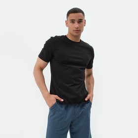 Футболка мужская MINAKU SLIM FIT: цвет чёрный, р-р 54 7878722