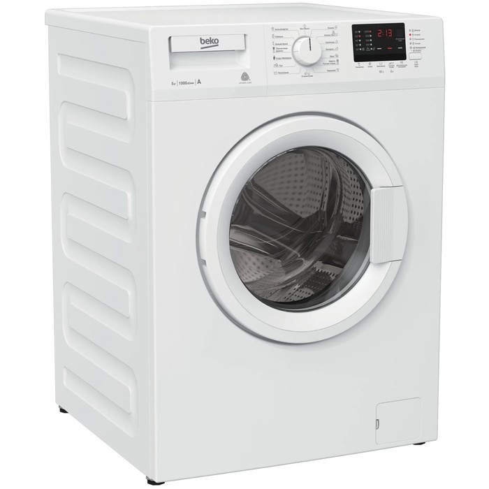 Стиральная машина Beko WRE 55P2 BWW, класс А+, 1000 об/мин, до 5 кг, белая - фото 51437989