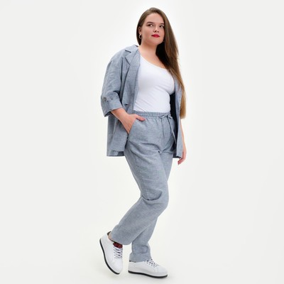 Пиджак женский MIST plus-size, размер 52, цвет голубой