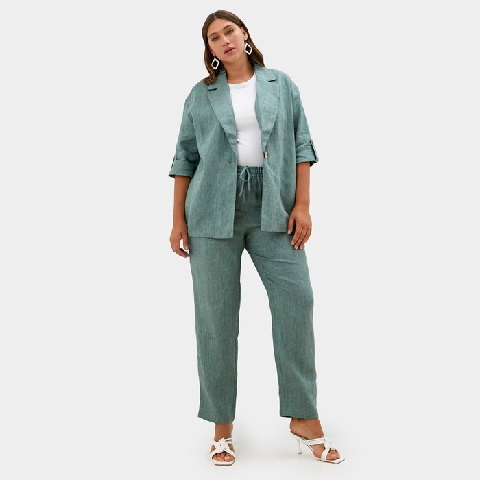 Пиджак женский MIST plus-size, размер 50, цвет зелёный 54568
