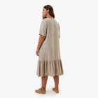 Платье женское на кулиске MIST plus-size, размер 56, цвет бежевый - фото 804870411