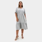Платье женское на кулиске MIST plus-size, размер 50, цвет серый - фото 321343365