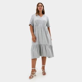 Платье женское на кулиске MIST plus-size, размер 54, цвет серый