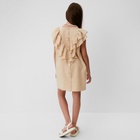 Платье для девочки MINAKU: Cotton Collection, светло-бежевое, рост 116-122 см - фото 23541091