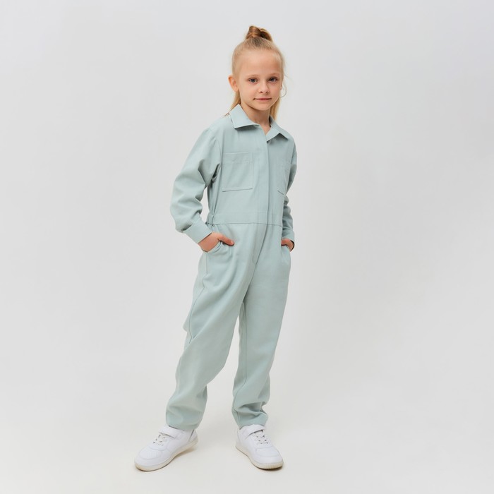 Комбинезон для девочки MINAKU: Casual collection KIDS цвет мятный, рост 140 - фото 1907456695