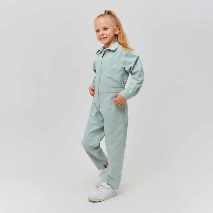 Комбинезон для девочки MINAKU: Casual collection KIDS цвет мятный, рост 140 - фото 1907456698