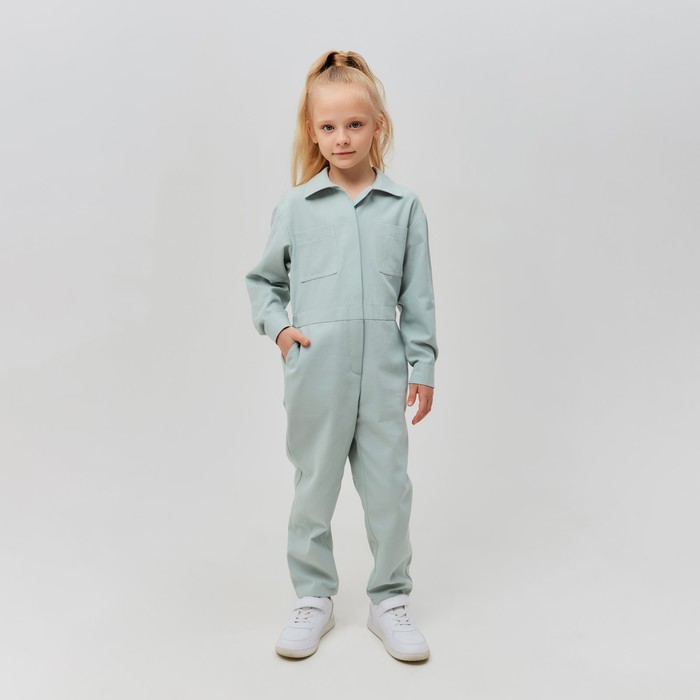 Комбинезон для девочки MINAKU: Casual collection KIDS цвет мятный, рост 140 - фото 1907456699