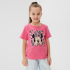 Футболка детская "Minnie" Минни Маус, рост 86-92 см, цвет розовый