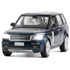 Машина металлическая Range Rover 1:26, открываются двери, капот, багажник, свет и звук, цвет синий перламутр - Фото 4
