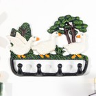 Крючки декоративные чугун "Три белых гуся" цветные 20х3х24 см - фото 9778735