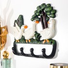 Крючки декоративные чугун "Три белых гуся" цветные 20х3х24 см - фото 9790338