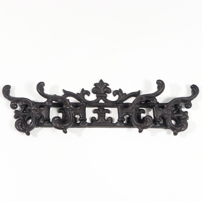 Настенные крючки декоративные «Геральдическая лилия с листьями», чугун, 13.6×12.8×38 см - Фото 1