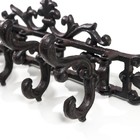 Настенные крючки декоративные «Геральдическая лилия с листьями», чугун, 13.6×12.8×38 см - Фото 2