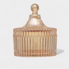 Сахарница Доляна «Царская», 250 мл, 10.5×12.5 см, стекло, золотая - Фото 1