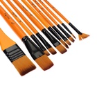 Набор кистей для рисования, синтетика, 10 штук, круглые, плоские, в пенале на молнии, международный размер - Фото 5
