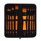 Набор кистей для рисования, синтетика, 10 штук, круглые, плоские, в пенале на молнии, международный размер - Фото 6