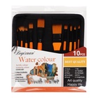 Набор кистей для рисования, синтетика, 10 штук, круглые, плоские, в пенале на молнии, международный размер - Фото 8