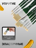 Набор кистей художественных, щетина, 9 штук: № 2/0, 1/4, 6, 12, 3/4, 1", 8, 6, 4, круглые, плоские, в пенале на молнии, международный размер - Фото 2