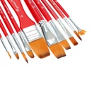 Набор кистей художественных, синтетика, 10 штук, круглые, плоские, в пенале на молнии, международный размер 7711356