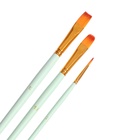 Набор кистей для рисования, синтетика, 3 штуки: № 2, 10, 12, круглые, плоские, в блистере, международный размер, МИКС 7711357