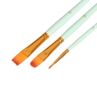 Набор кистей для рисования, синтетика, 3 штуки: № 2, 10, 12, круглые, плоские, в блистере, международный размер, МИКС 7711357