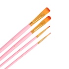 Набор кистей для рисования, синтетика, 4 штуки: № 2, 10, 12, 4, круглые, плоские, в блистере, МИКС - Фото 8