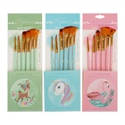 Набор кистей для рисования, синтетика, 6 штук: № 3/0, 2, 4, 6, 10, 12, круглые, плоские, в блистере, международный размер, МИКС - Фото 4