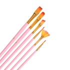 Набор кистей для рисования, синтетика, 6 штук: № 3/0, 2, 4, 6, 10, 12, круглые, плоские, в блистере, международный размер, МИКС - Фото 8