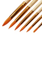 Набор кистей для рисования, синтетика, 6 штук: № 2, 4, 6, 8, 10, 12, круглые, деревянная ручка, международный размер  (артикул 7711368)  большой выбор товаров оптом и в розницу по низким ценам с доставкой