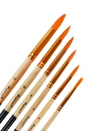 Набор кистей для рисования, синтетика, 6 штук: № 2, 4, 6, 8, 10, 12, круглые, деревянная ручка, международный размер  (артикул 7711368)  большой выбор товаров оптом и в розницу по низким ценам с доставкой