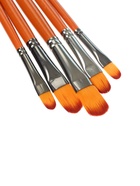 Набор кистей для рисования, синтетика, 5 штук: № 2, 4, 6, 8, 10, плоские, в блистере, международный размер - Фото 6