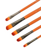 Набор кистей для рисования, синтетика, 5 штук: № 2, 4, 6, 8, 10, плоские, в блистере, международный размер - Фото 9