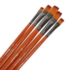 Набор кистей для рисования, синтетика, 5 штук: № 2, 4, 6, 8, 10, плоские, в блистере, международный размер - Фото 5