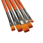 Набор кистей для рисования, синтетика, 5 штук: № 2, 4, 6, 8, 10, плоские, в блистере, международный размер - Фото 6