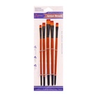 Набор кистей для рисования, синтетика, 5 штук: № 2, 4, 6, 8, 10, плоские, в блистере, международный размер - Фото 7