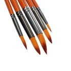 Набор кистей для рисования, синтетика, 5 штук: № 2, 4, 6, 8, 10, круглые, деревянная ручка, международный размер - фото 63569501