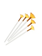 Набор кистей для рисования, синтетика, 5 штук: № 1/8, 3/8, 5/8, 1/2, 1/4, плоские, веерные, деревянная ручка, международный размер - Фото 8