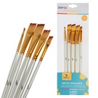 Набор кистей для рисования, синтетика, 5 штук: № 2, 5/8, 6, 8, 10 плоские, скошенные, международный размер - Фото 4