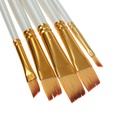 Набор кистей для рисования, синтетика, 5 штук: № 2, 5/8, 6, 8, 10 плоские, скошенные, международный размер - фото 68905356