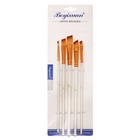 Набор кистей для рисования, синтетика, 5 штук: № 2, 5/8, 6, 8, 10 плоские, скошенные, международный размер - Фото 6