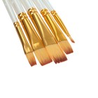 Набор кистей для рисования, синтетика, 5 штук: № 1/8, 3/8, 5/8, 1/2, 1/4, плоские, в блистере, международный размер - Фото 3