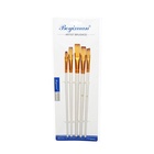 Набор кистей для рисования, синтетика, 5 штук: № 1/8, 3/8, 5/8, 1/2, 1/4, плоские, в блистере, международный размер - Фото 7