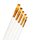 Набор кистей для рисования, синтетика, 5 штук: № 1/8, 3/8, 5/8, 1/2, 1/4, плоские, в блистере, международный размер 7711376